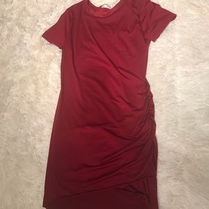 Burgundy lined tee shirt dress
